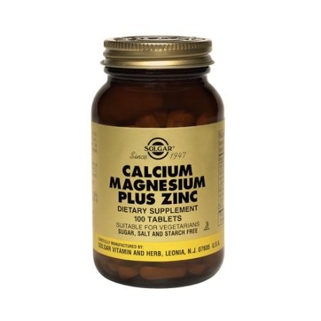 CALCIUM MAGNESIUM PLUS ZINC FCO 100 TABLETAS 