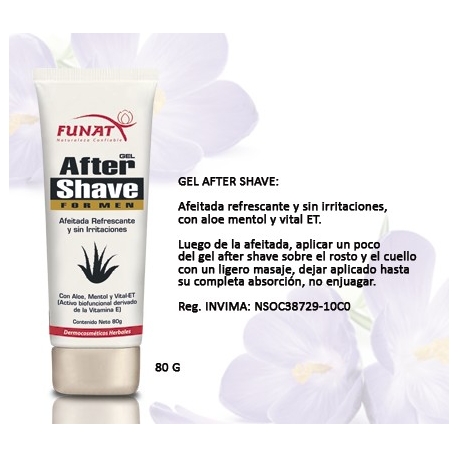 AFTER SHAVE GEL PARA DESPUES DE LA AFEITADA TUBO 80GR 