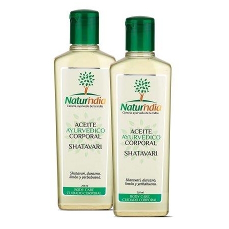 NATURINDIA ACEITE AYUVEDICO CORPORAL CON SHATAVARI FCO*250ML (ENVIOS COLOMBIA) CANTIDAD*2