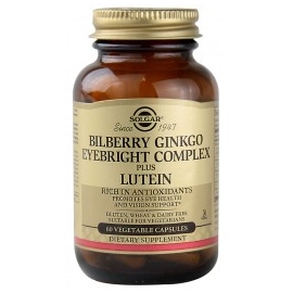 BILBERRY GINKGO EYEBRIGHT COMPLEX PLUS LUTEIN SOLGAR (ENVIOS COLOMBIA) CANTIDAD*1