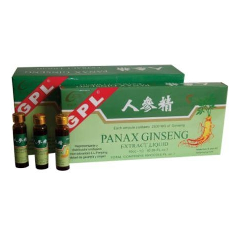 GPL Panax Ginseng Caja por 10 frascos de vidrio de 10 ml.(envios a todo colombia)