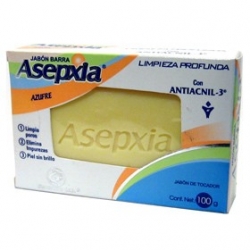 JABON ASEPXIA AZUFRE CAJA* 100GR X 3 UNIDADES 