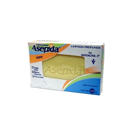 JABON ASEPXIA AZUFRE CAJA* 100GR X 3 UNIDADES 